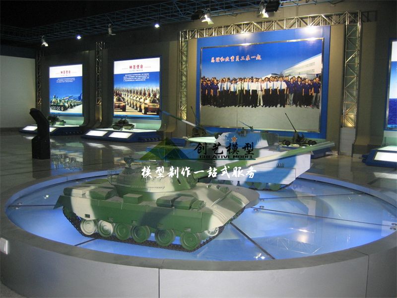 軍事展廳模型-坦克模型軍用雷達(dá)模型-包頭重工展廳定制模型